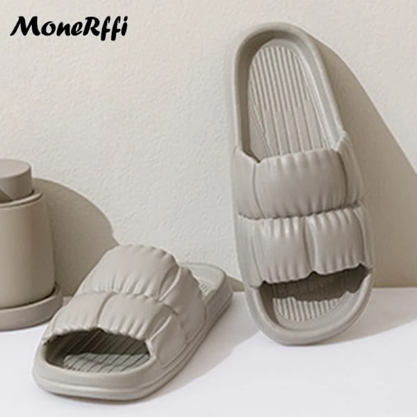 Cloud Tøfler Til Mænd Kvinder Sko Strand Slides Tegneserie Frø Flip Flops Flade Sandaler Badeværelse Anti-Slip Sko Mand Co Uple Slippername C Gray 38-39(Fit 37-38)