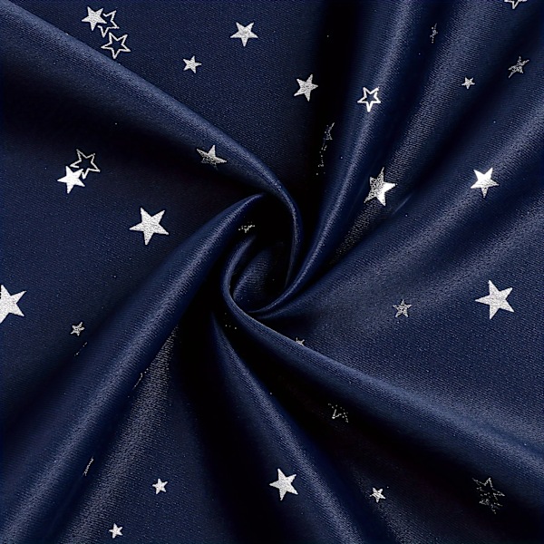 Børne Gardin Blackout Med Stjerner Grommet Top Til Soveværelse Stue Vindue Gardinerne Draper Navy blue-2Panels 100X130cm