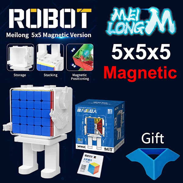 MOYU Meilong Magic Cube Robot Box 2X2 3X3 4X4 5X5 Professionel 3x3x3 3×3 Hastighedspuslespil Cubing Speedcube Legetøj til Børn Cubo Magico Magneitc Meilong 5M