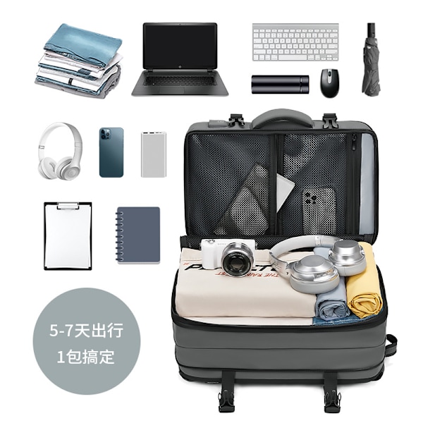 Ryggsäck Mäns Expanderbar Multi-Function Kort Distans Resor Bagage Casual Stor Kapacitet Affär Resor Dator Backpa Ge Blue 16 Inch