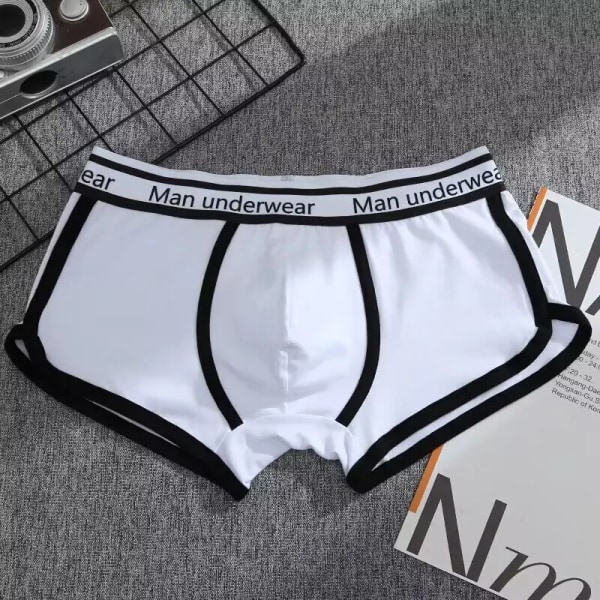 Män Sport Boxershorts Underkläder Svart Vit Grå M L XL Andningsbar Mode Fitness Sport Fitness WHITE M