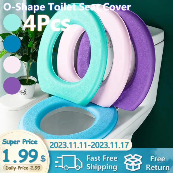 O-Shape Cover Håller Varma Pumpamönster Närpallsmatta Stickning Mjuk Pad Toalettsits Tvättbar Badrumstillbehör Pink-1Pcse