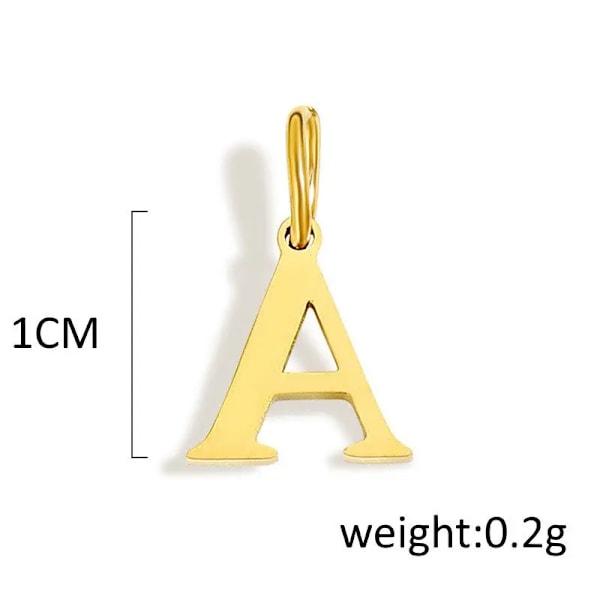 Brev Alfabet Initial 10Mm Charm Hängande Smycken Guld Pläterade Rostfritt Stål Enkel Pvd Pläterade Diy Halsbanda E Armband Smycken F