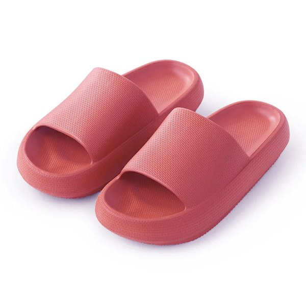 2024 Sommer Tøfler Til Mænd Kvinder Eva Blød Bund Tøfler Indendørs Hus Slides Flade Sandaler Udendørs Strand Sko Man Flip Flops B-Red 3.6cm 38-39 (fit 37-38)