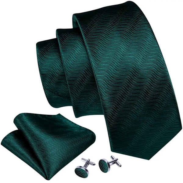 Barry. Wang Green Mint Teal Silk Män Knyt Hanky Manschettknappar Set Jacquard Olive Sage Gräsmatta Cyan Hals För Maner Bröllop Affärsgåva N-5249