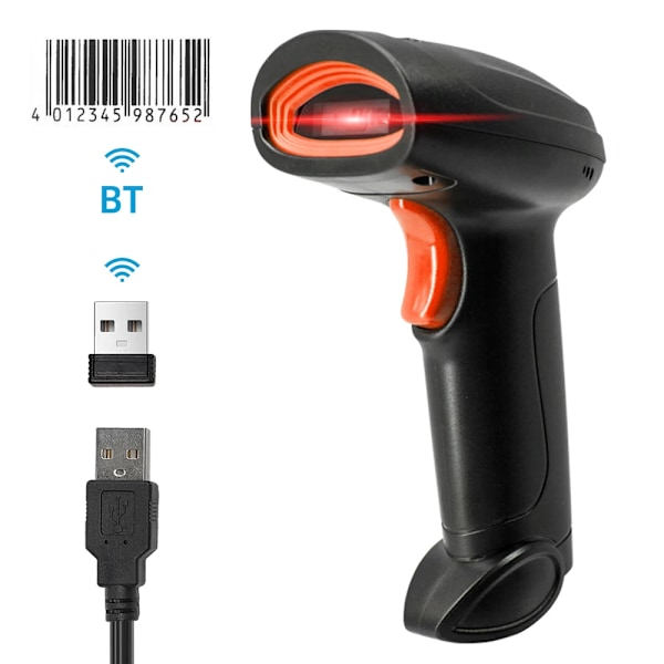 Wireless 1D Barcode Scanner 2.4G BT USB Wired Scanner CCD Scanning Head for Paper Screen Codes for Retail Logistics Warehouse BT 2.4G USB