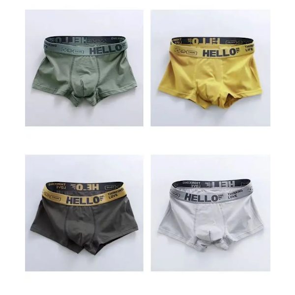 5 stk. Mænd Underbukser Mand Boxers Sexede Underbukser Komfortable Åndbare Mode Ny Stil Blødhed Drenge Catton Bukser Boxershorts 5pcs Yellow XXXL(75kg-85kg)