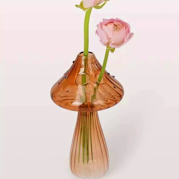 Mini Bud Vase Glas Svampe Aromaterapi Flaske Hydroponisk Blomst Dekoration Hjem Dekoration Nordisk Vase Skrivebord Lille Vase 06