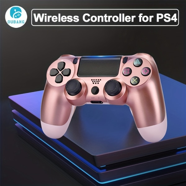 Trådlös handkontroll för PS4, ersättning för PlayStation 4-kontroller/Slim/PC/IOS/MAC med utmärkt rörelsesensor trådlös kontroll Titanium Blue
