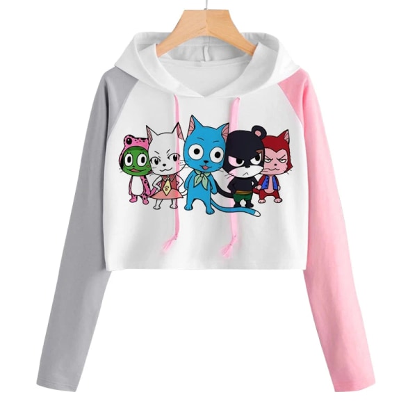 Japansk Anime Fairy Tail Mangatryck Luvtröja Dam Ullzang Mode Kawaii Koreansk Harajuku Sweatshirt Streetwear Y2k Toppar Kvinna 30397 XXL