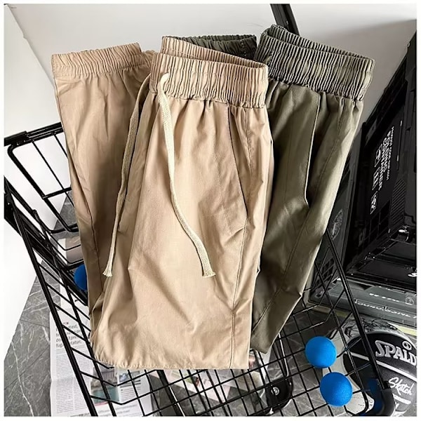 Japanilainen ohut mekaaninen tyylinen joustava slim fit -housut haalarit miesten kevät- ja syysmuoti brändi trendikkäät juoksuhousut kesä Green XXXL