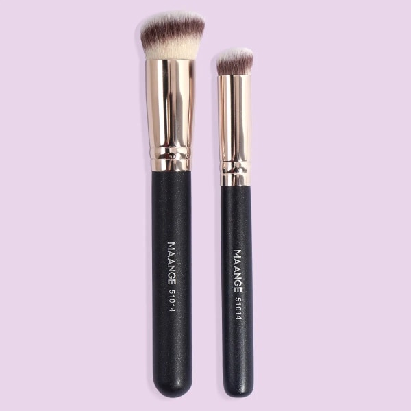 2st Foundation Concealer Makeup Brushes Kit Dense Soft Bristle Professionell kosmetisk borste för kvinnor Skönhet Black