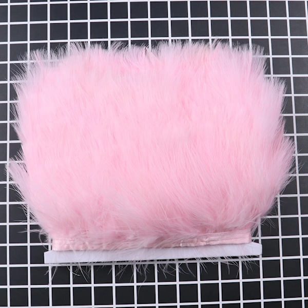 1M 5M 10 Meter Farvede Farverige Marabou Kalkunfjer Trim 8-10CM Bløde Fjer Bånd Kant til Brudekjole Syning Dekoration Light Pink 10 meters