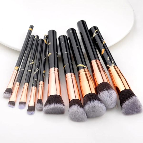 10 st Set Makeup Borstar Set Kosmetisk Powder Eye Shadow Foundation Blush Blending Beauty Maquiagem Beauty Kit för fest
