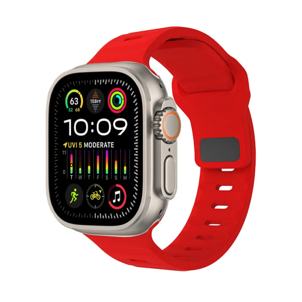 Ny originalrem för Apple Watch Ultra 49mm Sports Silikonarmband iWatch Series 9 8 7 45mm 41mm 6 5 4 3 SE2 44mm 40mm Band Red 42mm 44mm 45mm 49mm