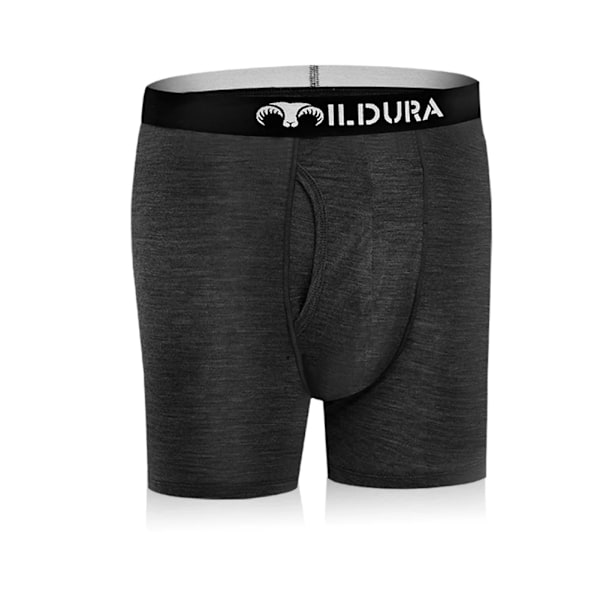 100% Merino Ull Boxer Brief Män Merino Ull Underkläder Base Layer Merino Boxer Briefs Underbyxor Mjuk Fukt Andningskväll Black (1 Pc) L