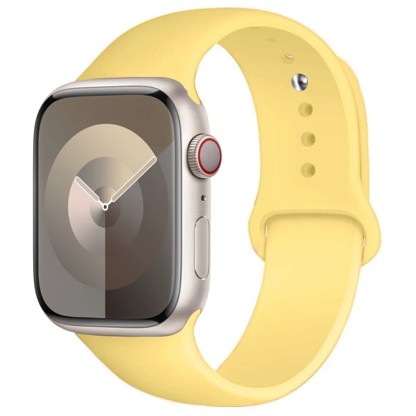 Silikonrem för Apple Watch -band 44 mm 40 mm 45 mm 41 mm 49 mm 42 mm 38 mm 44 mm Sportarmband iWatch Series 9 8 7 SE 6 5 4 Ultra 2 Canary Yellow 38 40 41 mm M-L