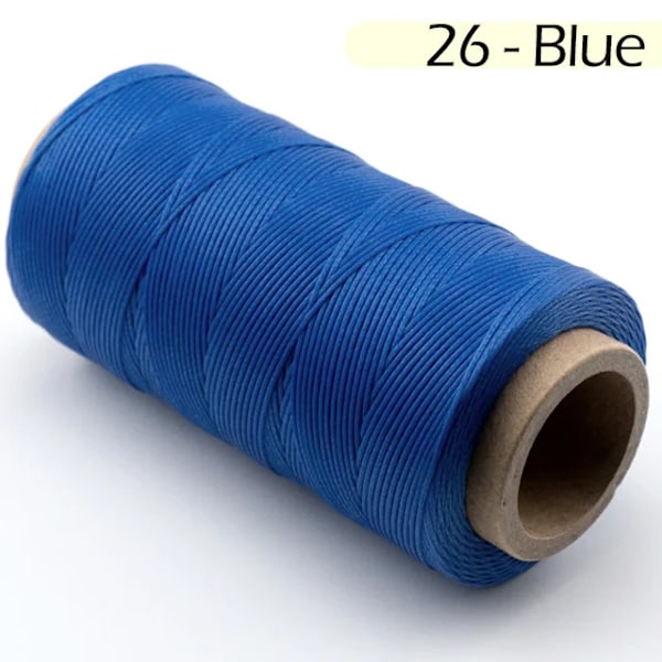 1,2 mm 300D Voksbehandlet Tråd Polyester Twine Cord Makramé Flettet Armbånd Fremstilling Beading String Trim Cord Til Diy Smykker Halskæde 26 Blue