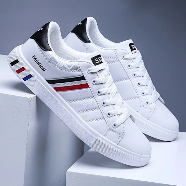 Herre Sneakers Hvide Casual Sko Mænd Original Letvægt Luksus Sko Til Mænd Åndbare Flats Herre Sneakers Chaussure Hommes White 41