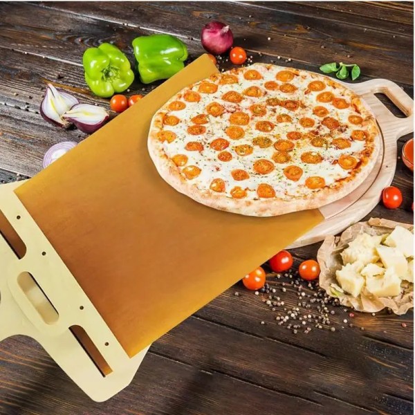 Sliding Pizza Peel Magic Non-stick Pizza Paddel Pizza Spatel Med Trähandtag Kakalyftare Överföringsbricka Kök Pizzaskyffel 35x55CM