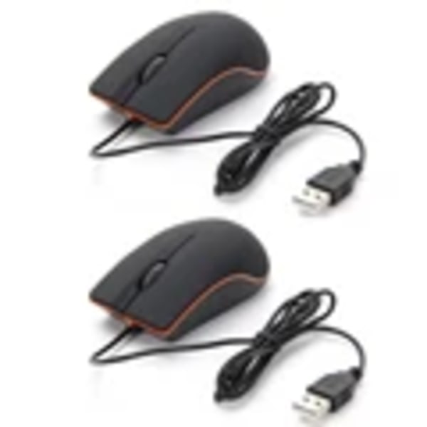 USB Wired Gaming Mouse 1200 DPI Optical 3 Buttons Game mouse For PC Laptop Computer E-sports 1M Cable USB Mice New 2Pcs Black