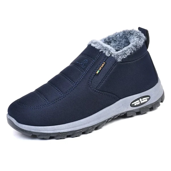 Vinter Snöskor Herr Casual Slip-on Ankelstövlar Varma Päls Bekväma Sneakers Halksäkra Botas Herrskor Zapatos Hombre2024 Male MX07 Blue 37