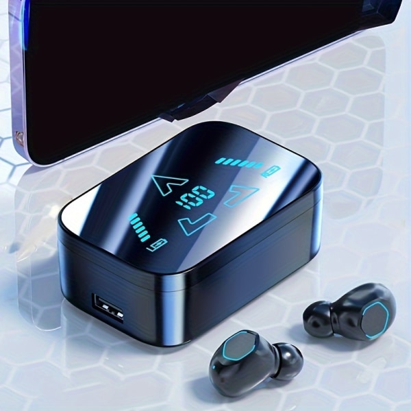 Mini In Ear-hörlurar, trådlöst cover, laddningsfack Högkvalitativa hörlurar, långvarig batteritid Black
