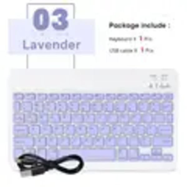 Mini Trådlös Tangentbord Bluetooth Tangentbord För Ipad Telefon Tablet Bärbar Bluetooth Tangentbord Och Mus För Samsung Xiaomi Androidname purple-no mouse