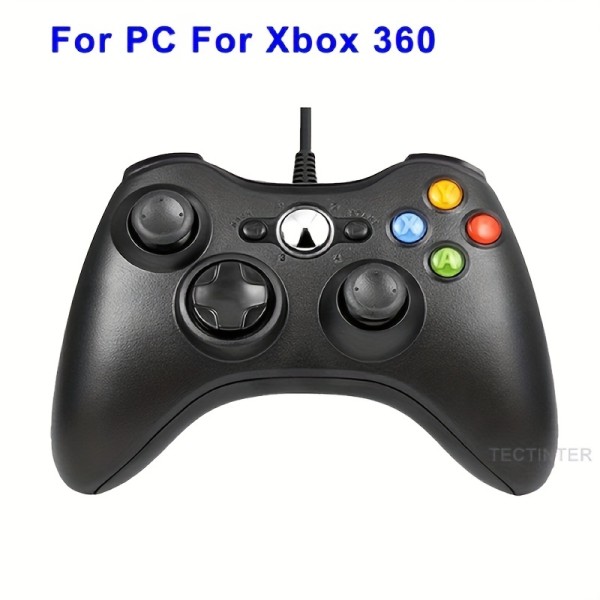 USB styrd handkontroll för Xbox 360 /360 Slim Joystick Gamepad Joypad för Microsoft XBOX360-konsol för PC Windows 7,8,10,11 Black Color