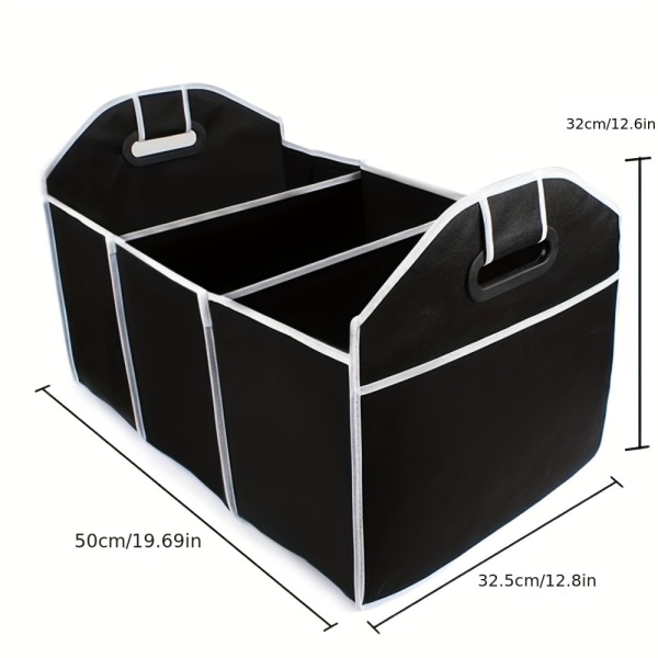 1 st bilbagagepåse, hopfällbar svart förvaringsväska för bil och bagagerum, biltillbehör, bilorganisation och förvaringstillbehör Black