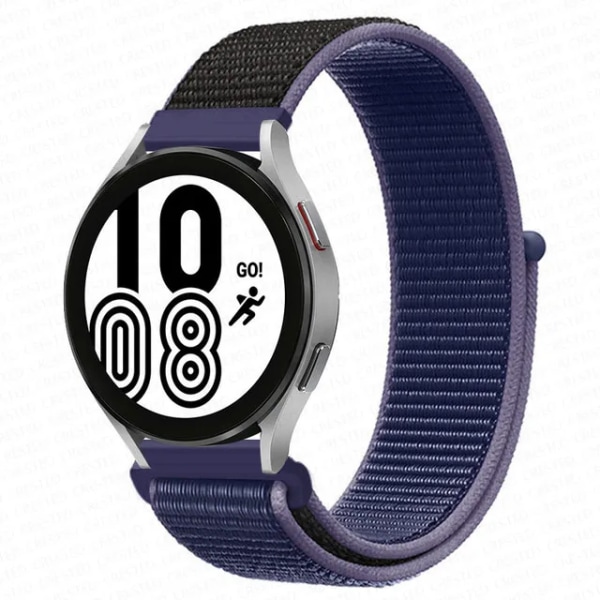 Nylon loopband för Samsung Galaxy Watch 6 4 classic/5 Pro/active 2/3/Gear S3 20mm/22mm Armband Huawei watch GT 2e 3 pro band Midnight Blue 43 20mm