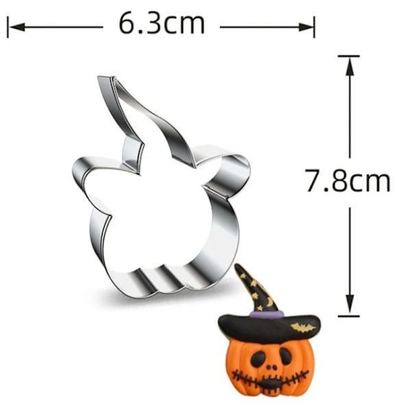 1 stk Patisserie Reposteria Halloween Ugle Skelet Hexe Metal Cookie Cutter Fondant Kage Dekoration Biscuit Form Bageudstyr Hat pumpkin