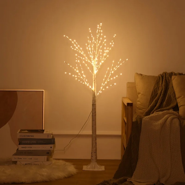 Juldekoration Led Björk Träd Sovrum Ljus För Landskap Luminous Dekoration Nytt År Diy Hem Inredning Julgran Gåva 1.2m 240 lamps 1pc