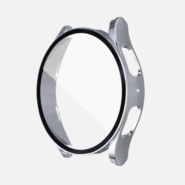 Glas+ case för Samsung Galaxy Watch 5 40mm 44mm tillbehör PC Bumper Cover All-Around Screen Protector Galaxy watch 5 pro 45mm silver Galaxy watch 5 44mm