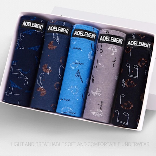 5Pcs / Lot Sommaren Mäns Underkläder 100% Bomull Menn Underkläder Plus Storlek Män Underkläder 4Xl/5X L/6Xl Mäns Andningsbyxor AB00600 XL