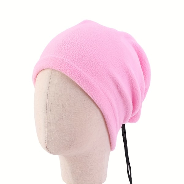 1st barns polarfleecehalsdamask med justerbar dragsko, multifunktionell baby varm pulloverhatt för höst och vinter KWJ-01-pink 24.99cm