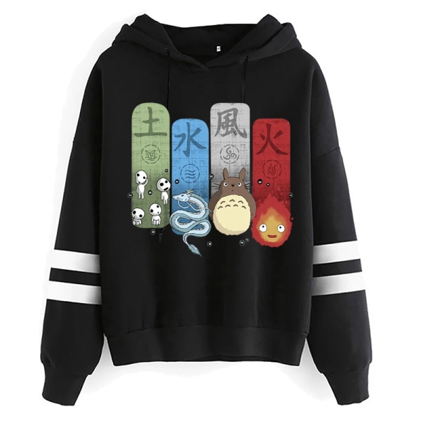 Kawaii My Neighbour Totoro Hoodies Dam Harajuku Hoodie Miyazaki Hayao Rolig Tecknad Grafisk Sweatshirts Kvinna 10 Asian M