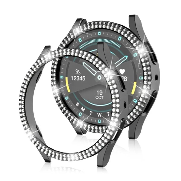 Case till Samsung Galaxy Watch 4 5 6 40 mm 44 mm Case Plast hård stötfångare rad diamantbelagt glänsande cover utan glas Transparent For Galaxy Watch4 44