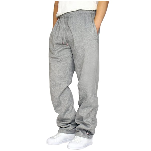 Black Plain Sweatbyxor Rak Fritid Träningsbyxor Botten Baggy Mäns Höst Vinter Byxor Sportswee Pantalones Dark Gray XXXL