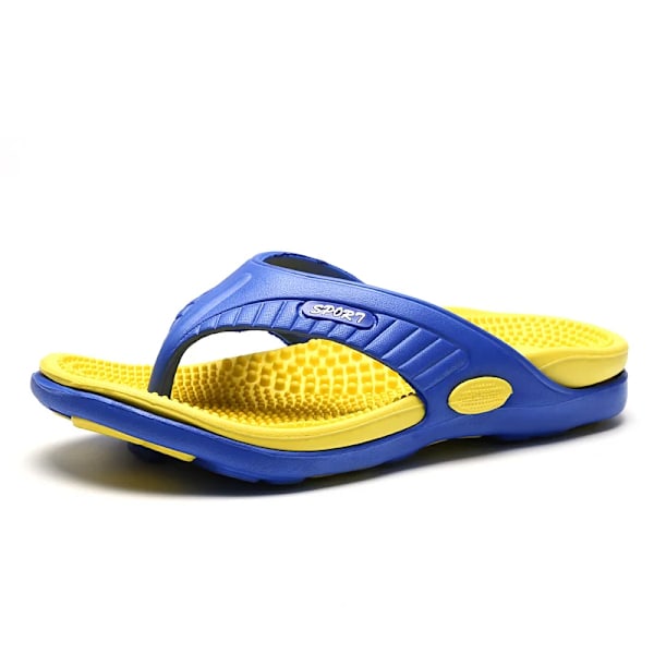 Män Sandaler Sommar Fritidstrand Semester Sandal Hög Kvalitet Män Skor Utomhus Promenader Sko Mal Bekväma Casual Flat Sandals Yellow 40