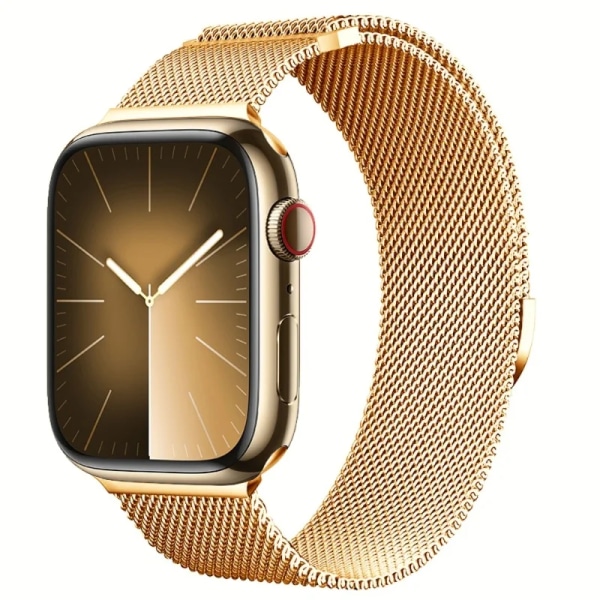 Magnetisk rem För Apple Watch 9 8 7 41mm 45mm Ultra/2 49mm Herr Dam Metal Andningsband För iWatch 6543SE 44mm 40mm 42mm Gold For 42mm 44mm-45mm