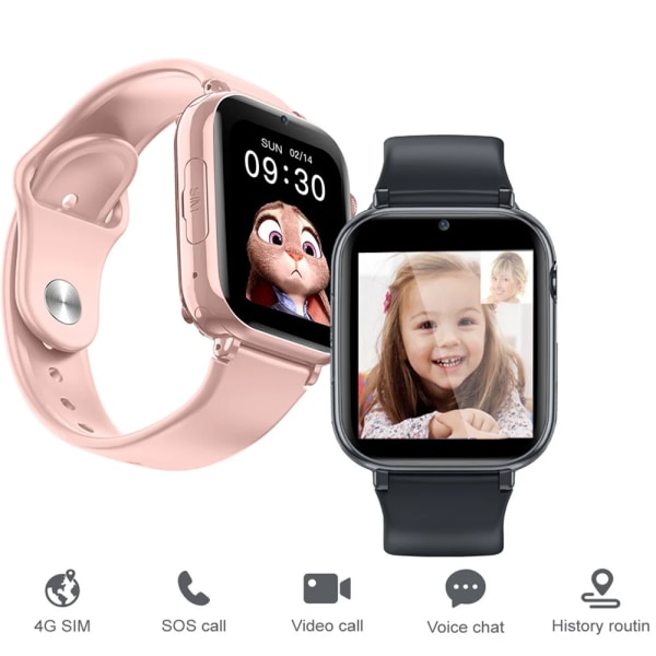 4G Kids Smart Watch Stöder LBS GPS Plats Videosamtal Watch K9 K15 K20 K26 LT31 LT36 A17 Smartwatch för barn. A17 pink Asia Europe Africa
