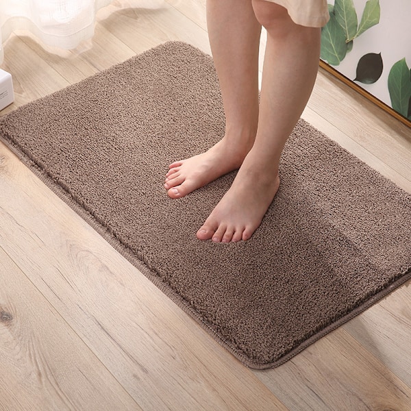 Rajat ylittävä kakku Samvet Badrum Absorbent Icke-Slip Golvmatta Dörr Badrum Steg Mat Matta Sovrum En Bit Drop Försäljning Beige Customizable Size