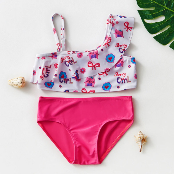 2~12Y Barn Baddräkt Tvådelad flicka baddräkt Hög kvalitet Barn Bikini set Toddler flickor Baddräkt Flickor Bikini Set-1129 ST301 Hudie 4(2-3Years)