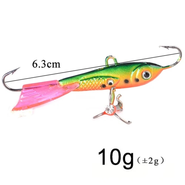 FISH KING 10g 20g Isfiskebete Balanserare 3D Ögon Metalljigg Is Hård Konstgjord Bete Sjunkande Minnow Swimbait Wobblers Gädda 10g-004