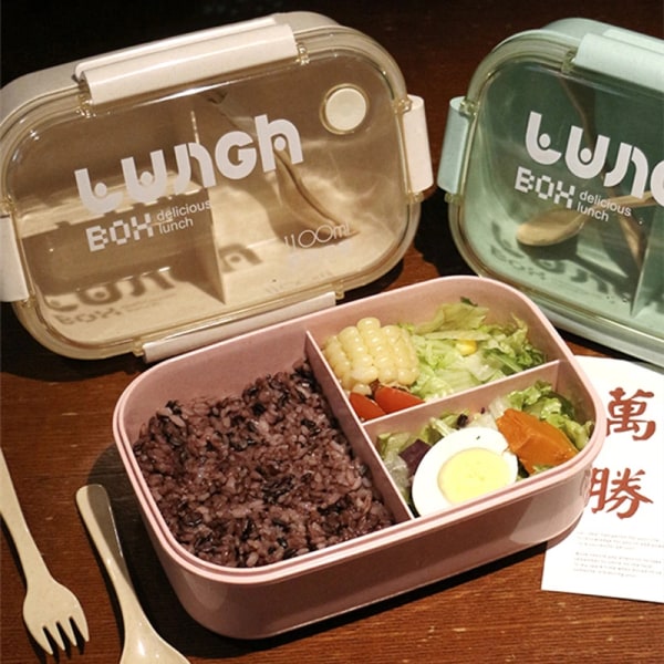 Wheat Straw Lunchbox Hälsosam BPA-fri Bento-lådor Mikrovågsservis Matförvaringsbehållare Soppakopp Lunchlåda för barn 750ML Beige 4