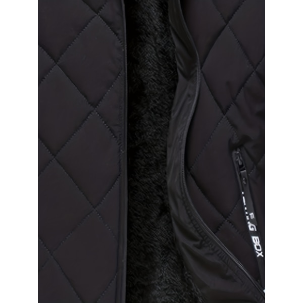 Warm Fleece Windbreaker Huvjacka, Zipper Pockets Jacka för höst och vinter 008 Black M(48)