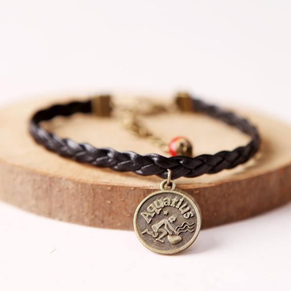 Q. Ger Etnisk Stil Retro Bære Rem 12 Constellation Armbånd Kvindelig Student Jingdezhen Keramiske Smykker Boder Natmarked Varer Libra