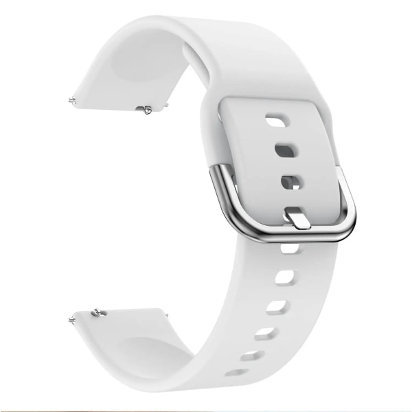 Klockarmband Silikon För Samsung Galaxy watch 3 45mm 41mm 42mm 46mm Rem Sport Smart Armband Armband 20mm 22mm Klockarmband White 20mm width strap