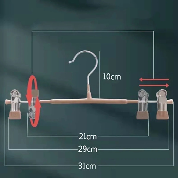 Tøjstativ 5 stk. Buksestang Buksestativer Underundertøj Opbevaringsskab Tørrestativ Sporløse Hængere Pincet Ikke-glid 5PS Dark Green